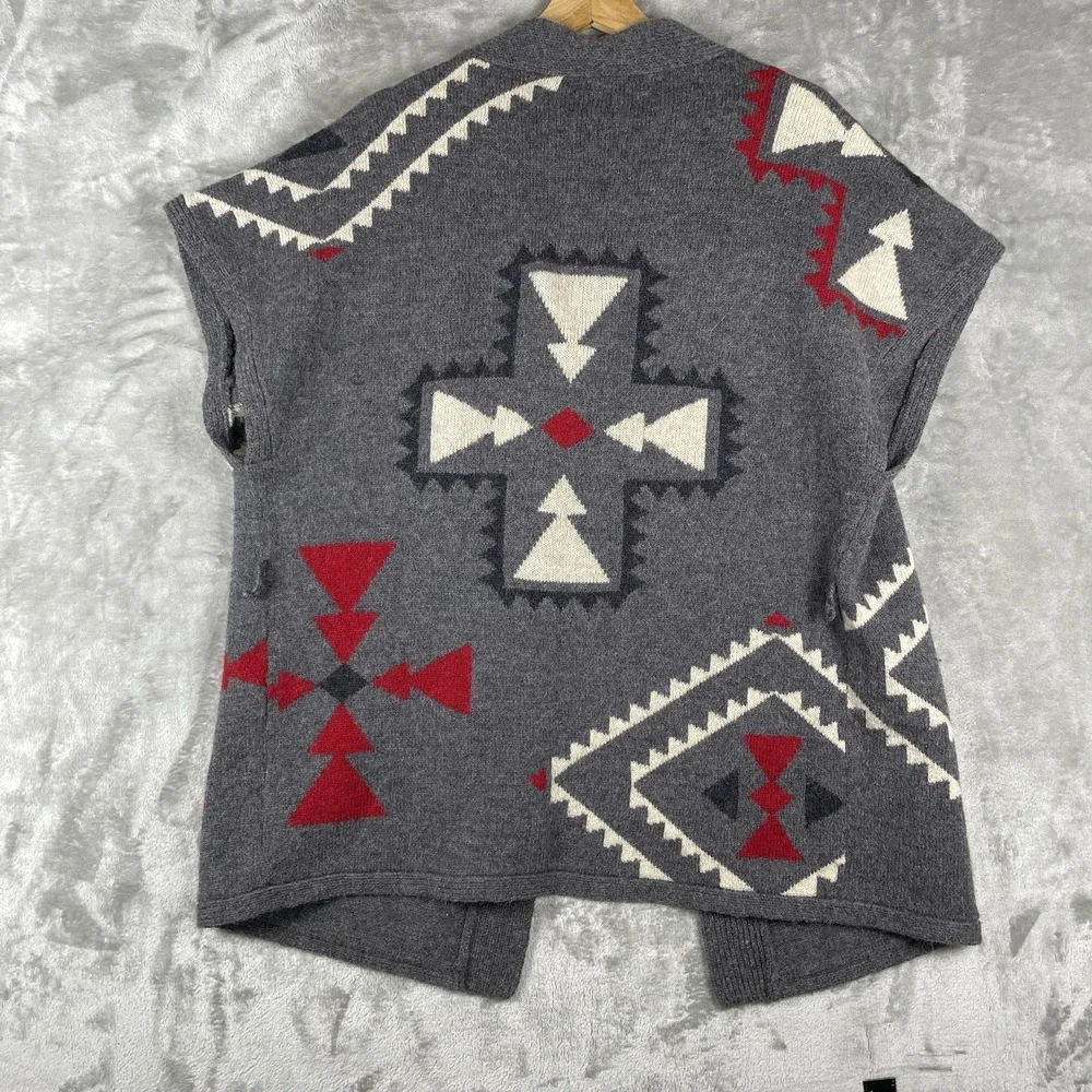 Vintage Pendlton Wool Aztec Shawl Vest Desert Southwest Navajo Sweater L/XL